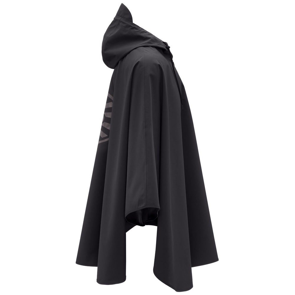 Schwarze Unisex-Ponchojacke aus wasserabweisendem Funktionsgewebe 02