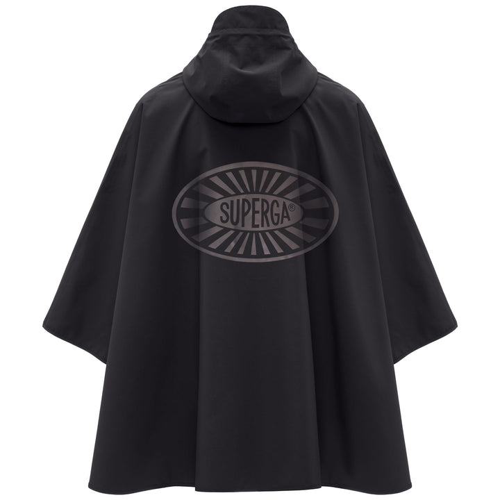 Schwarze Unisex-Ponchojacke aus wasserabweisendem Funktionsgewebe 3