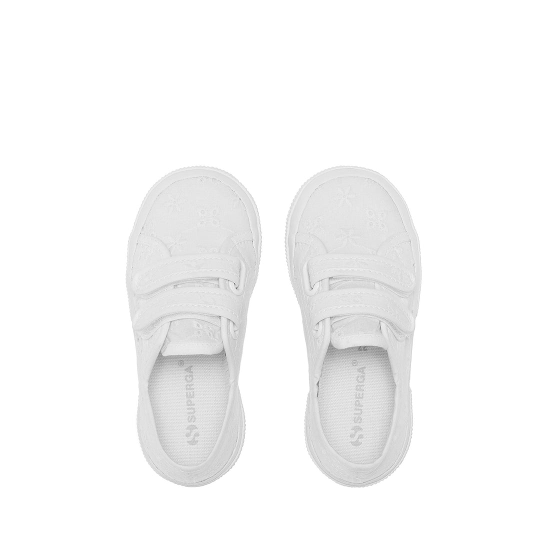 Weiße Low Cut Sneakers für Mädchen mit Obermaterial aus Baumwolle main