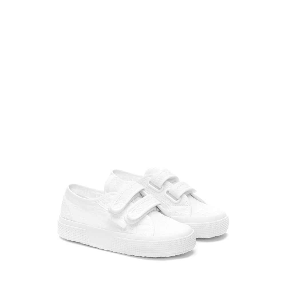 Weiße Low Cut Sneakers für Mädchen mit Obermaterial aus Baumwolle 02