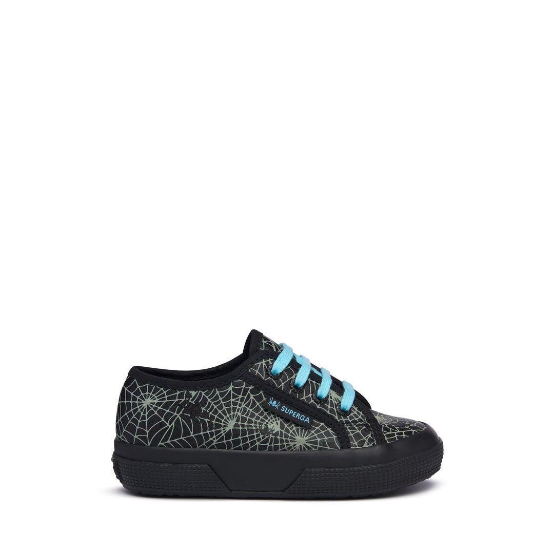 Schwarze Low Cut-Sneaker für Kinder mit Obermaterial aus Baumwolle 01