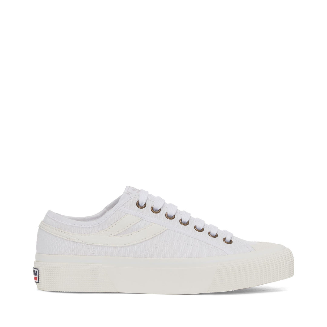 Weiße Unisex-Sneaker mit Obermaterial aus Canvas 01
