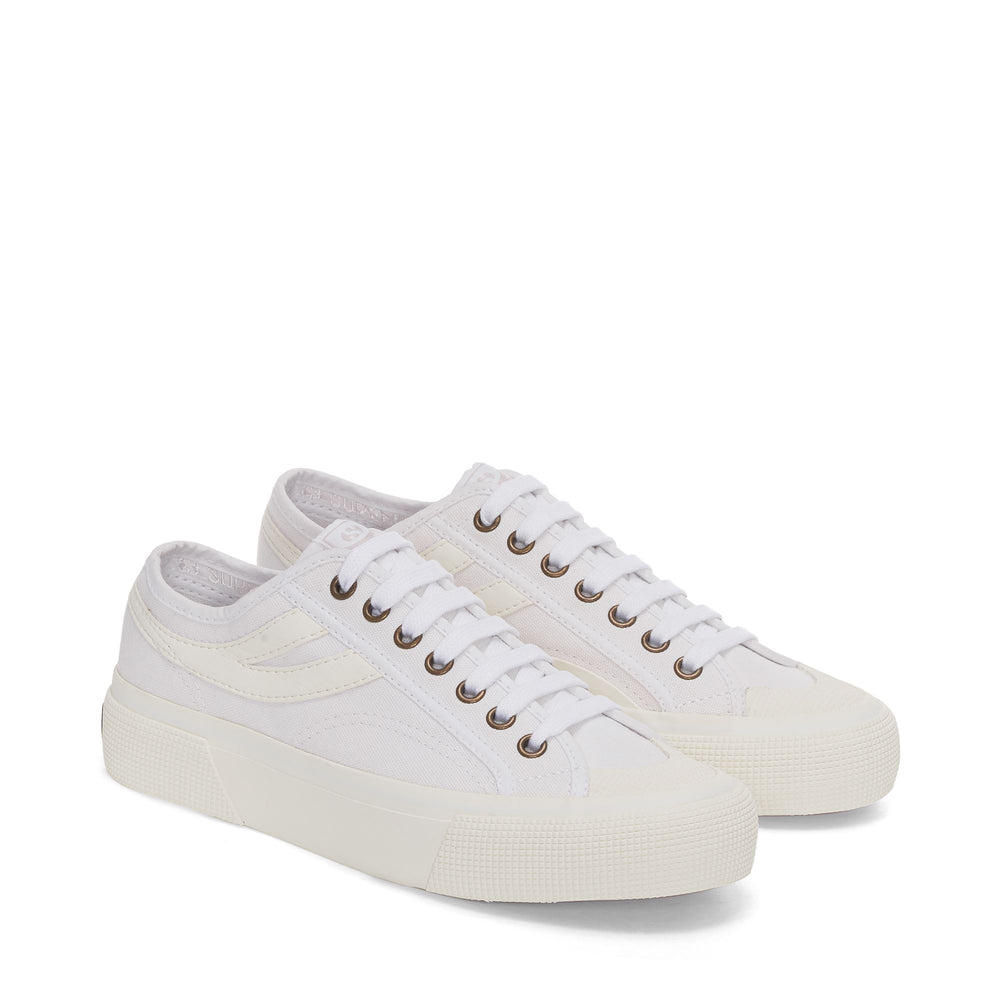 Weiße Unisex-Sneaker mit Obermaterial aus Canvas 02