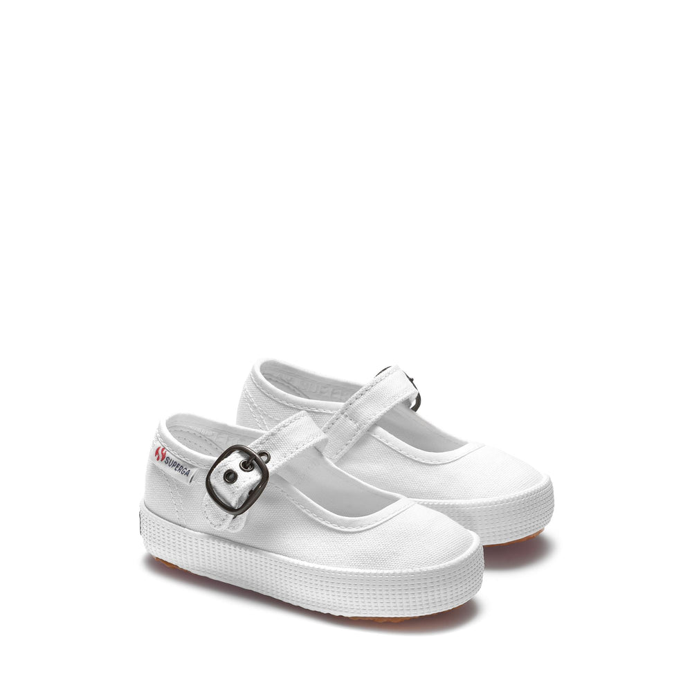 Weiße Ballerina-Sneakers für Mädchen mit Obermaterial aus Baumwolle 02