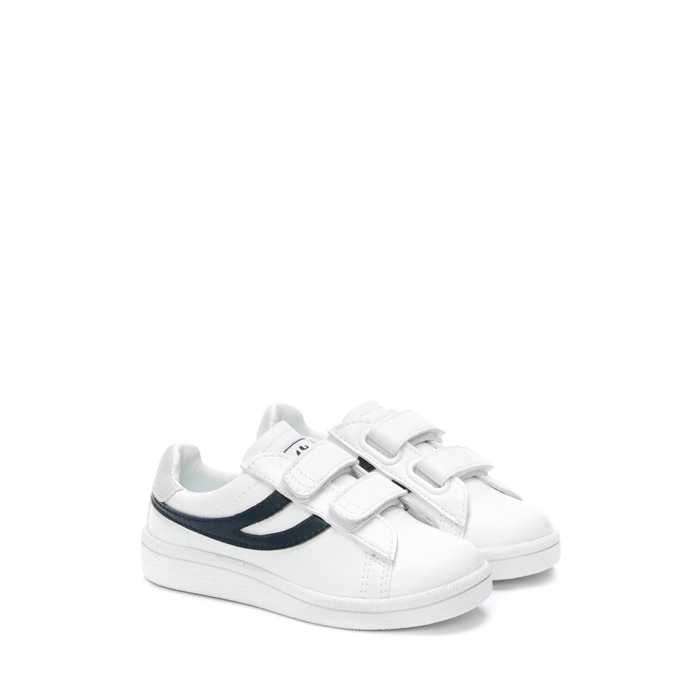 Niedrig geschnittene weiße Sneakers für Kinder mit Obermaterial aus Synthetik 02