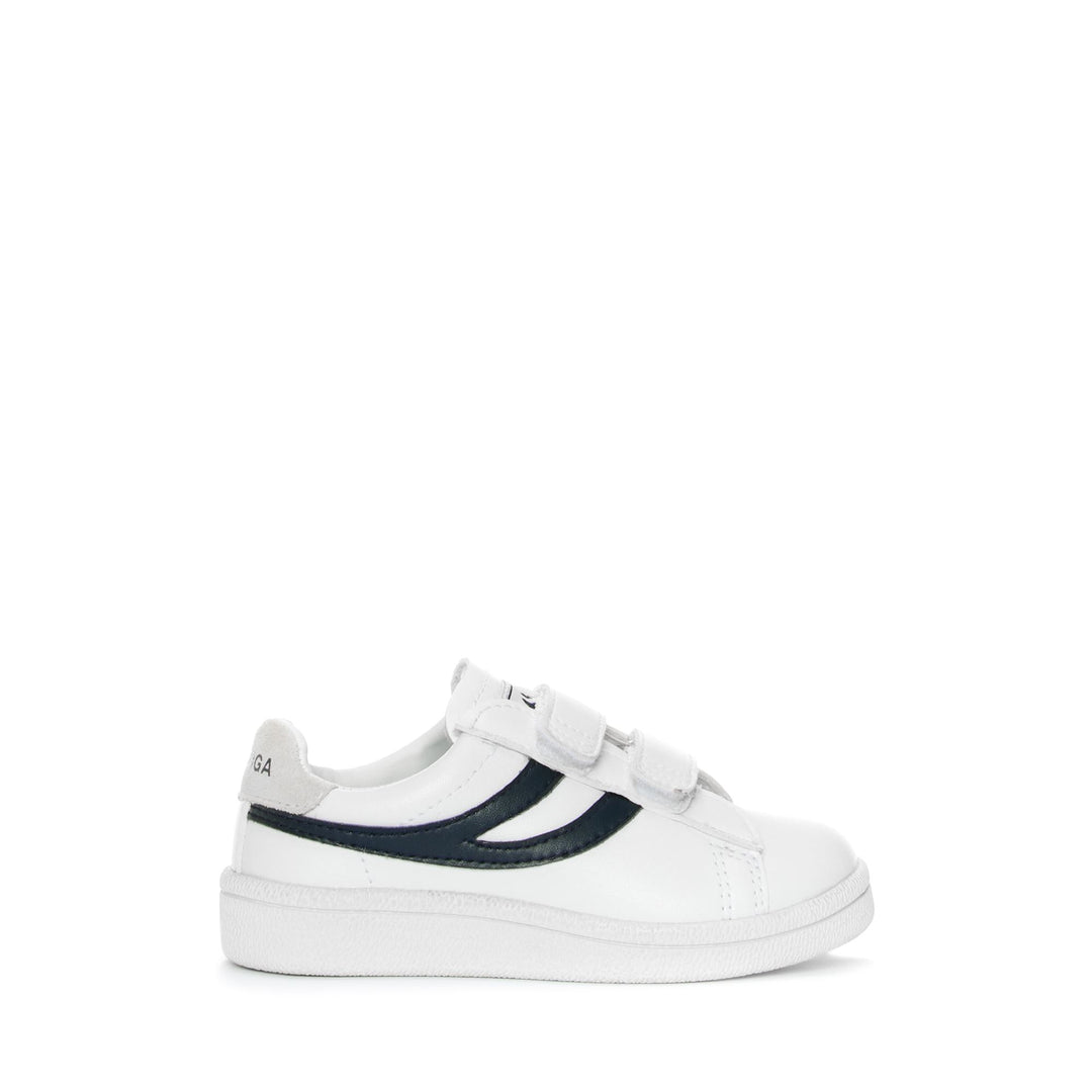 Niedrig geschnittene weiße Sneakers für Kinder mit Obermaterial aus Synthetik 01