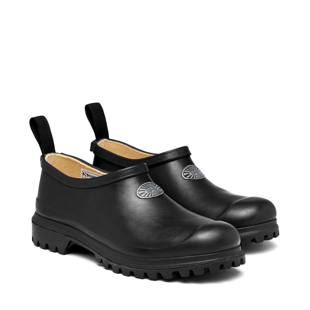 Unisex Low Cut Gummistiefel in Schwarz mit Baumwollfutter 02