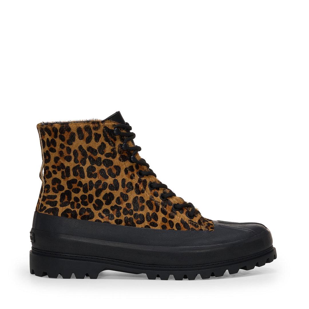 Unisex-Stiefeletten mit Leopardenmuster und Obermaterial aus Kalbshaar 01