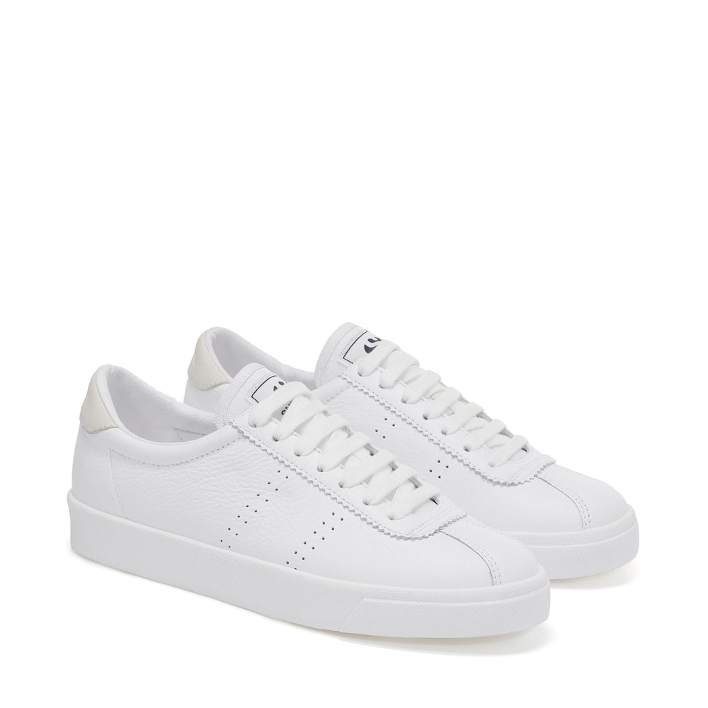 Unisex-Sneakers mit niedrigem Schnitt, komplett weiß, Obermaterial aus Leder 02