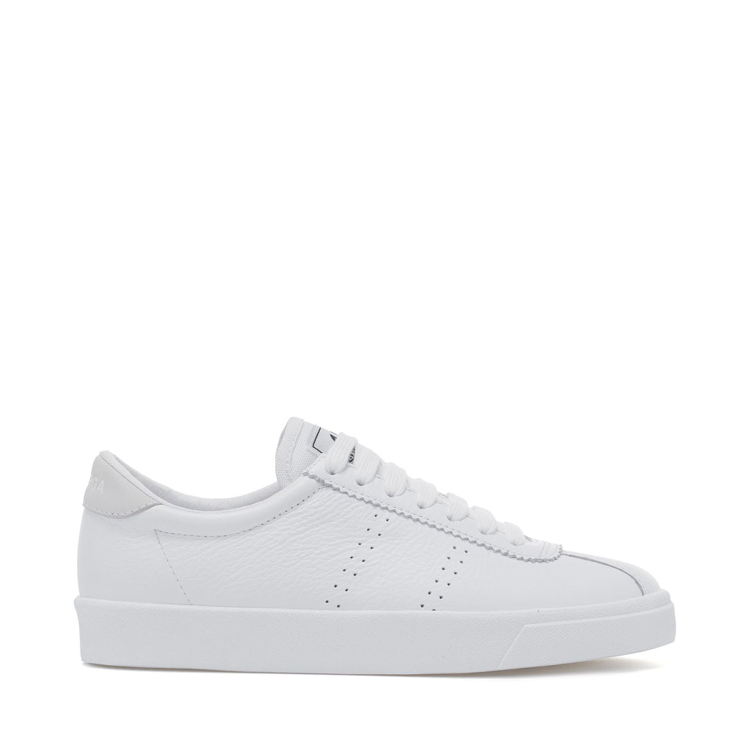Unisex-Sneakers mit niedrigem Schnitt, komplett weiß, Obermaterial aus Leder 01