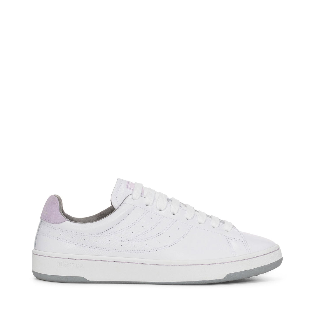 Weiße Unisex Low Cut Sneakers mit Obermaterial aus Leder 01