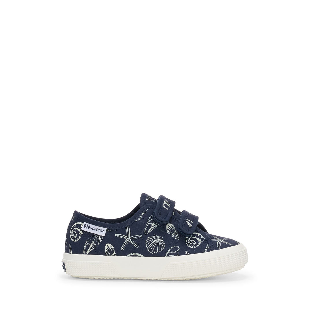 Niedrig geschnittene Kinder-Sneaker in Blau mit Obermaterial aus Baumwolle 01