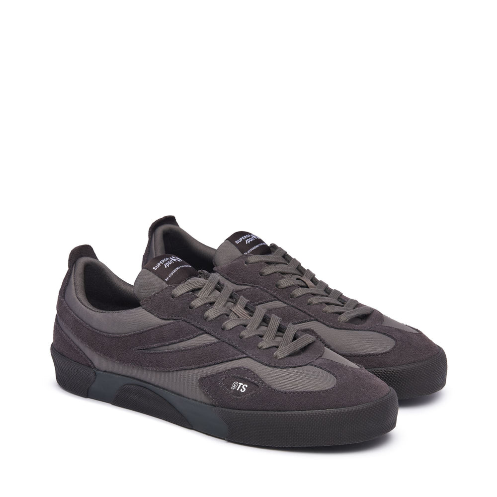 Graue Unisex-Sneaker mit niedrigem Schnitt und Obermaterial aus Wildleder und Nylon 02
