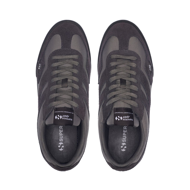Graue Unisex-Sneaker mit niedrigem Schnitt und Obermaterial aus Wildleder und Nylon 4