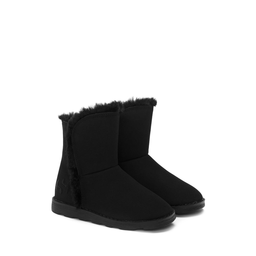 Schwarze Mädchenstiefel mit Obermaterial aus Synthetik 02