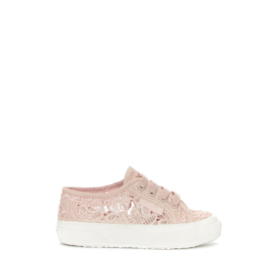 Rosafarbene Mädchen-Sneaker mit Obermaterial aus Baumwolle 01