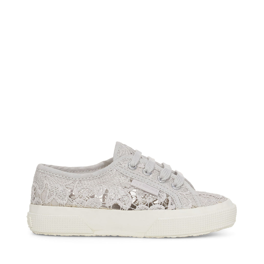 Klassische graue Mädchen-Sneaker mit Obermaterial aus Baumwolle 01