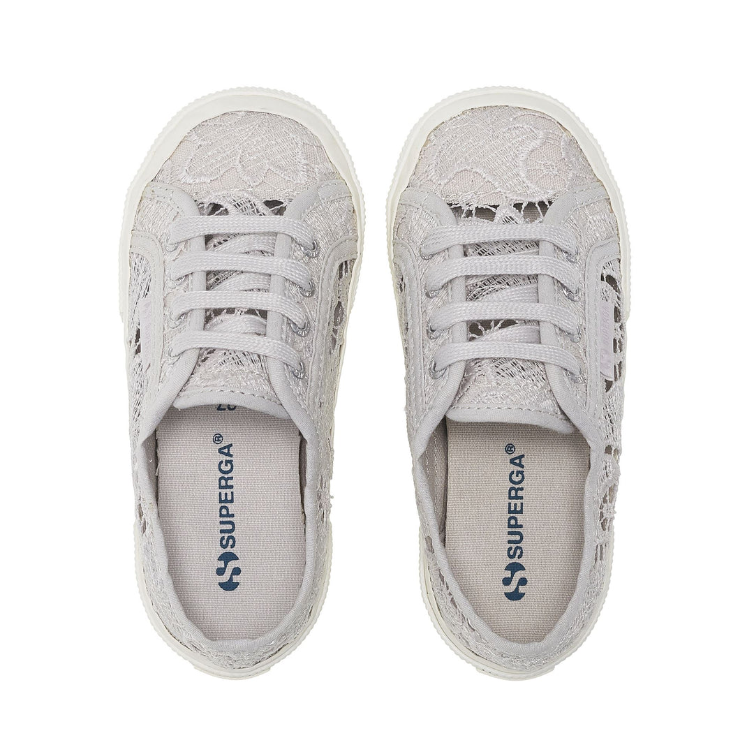 Klassische graue Mädchen-Sneaker mit Obermaterial aus Baumwolle main