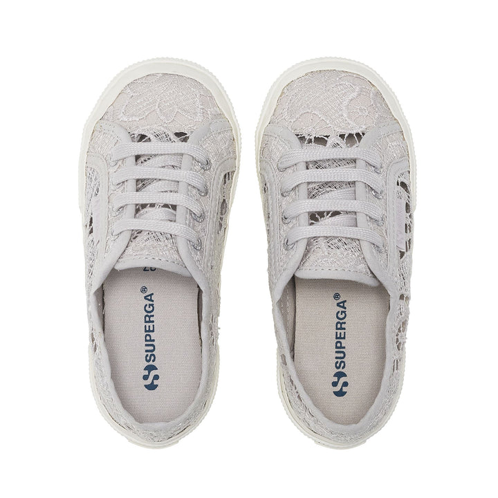 Klassische graue Mädchen-Sneaker mit Obermaterial aus Baumwolle 4