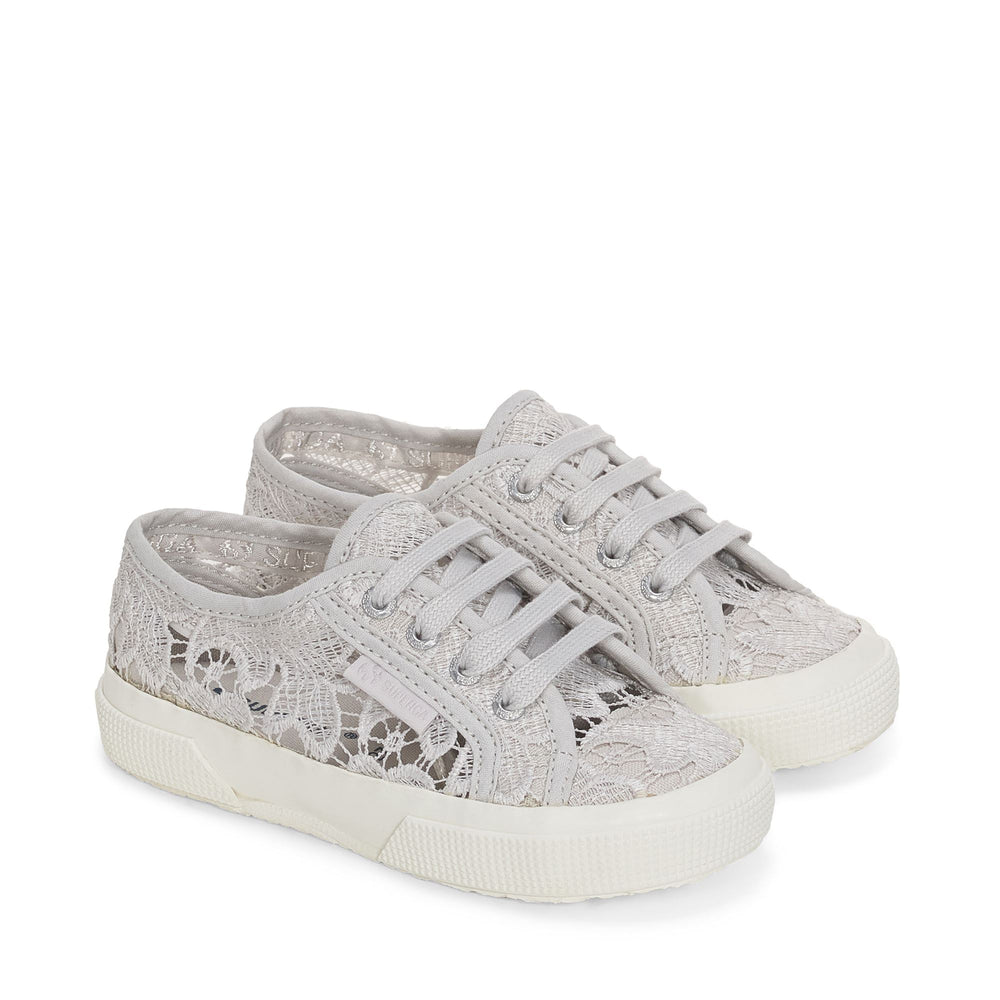 Klassische graue Mädchen-Sneaker mit Obermaterial aus Baumwolle 02