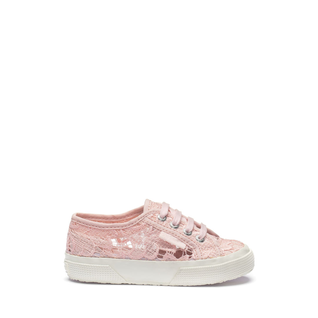 Rosafarbene Mädchen-Sneaker mit Obermaterial aus Baumwolle 01