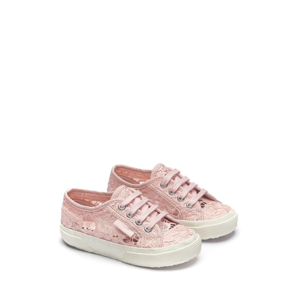 Rosafarbene Mädchen-Sneaker mit Obermaterial aus Baumwolle 02