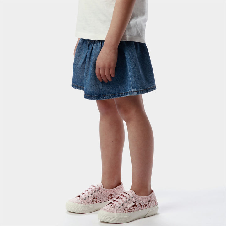 Rosafarbene Mädchen-Sneaker mit Obermaterial aus Baumwolle 6