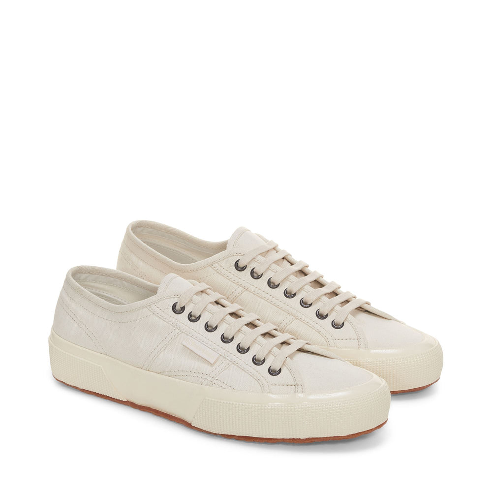 Beige Unisex Low Cut Sneakers mit Obermaterial aus Baumwolle 02