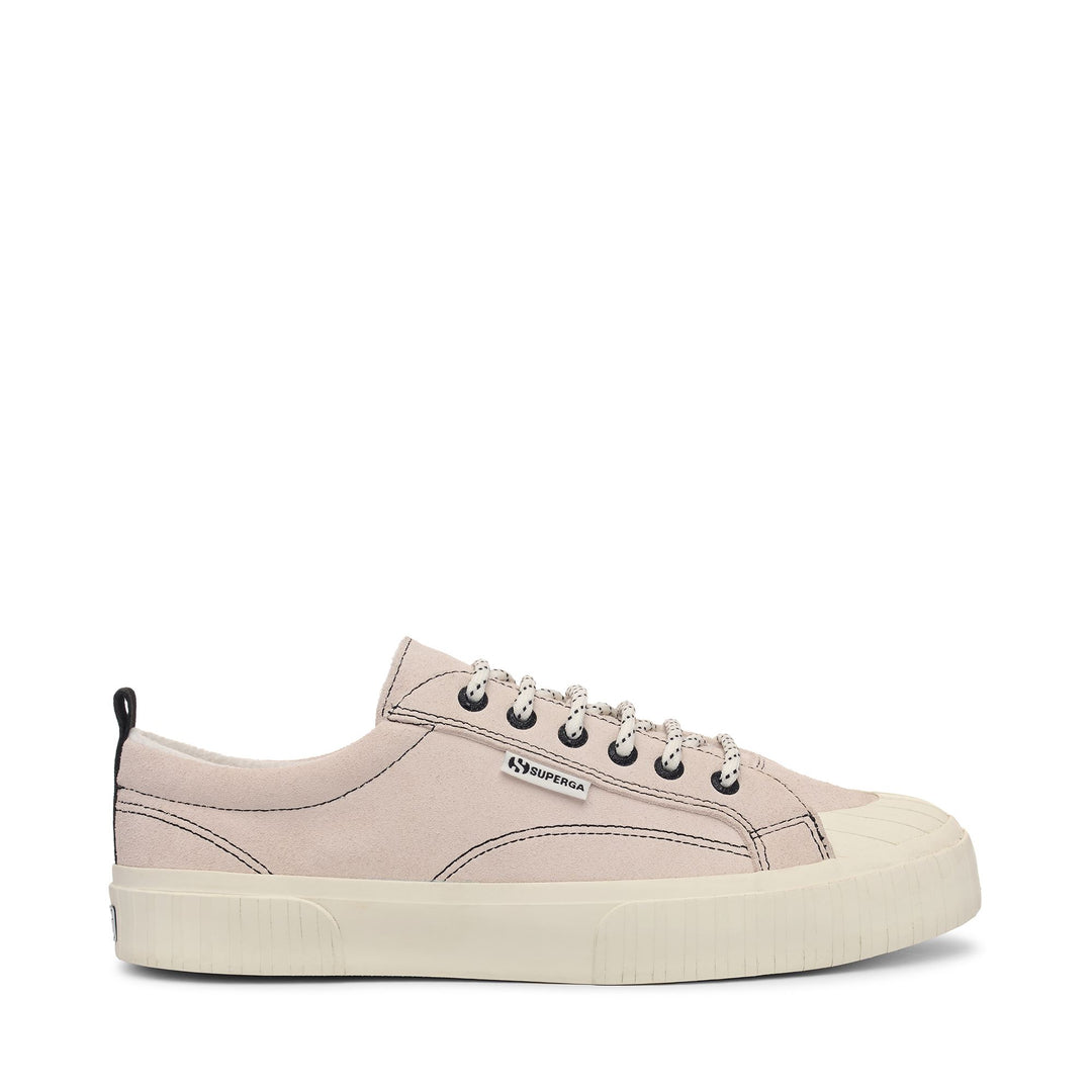 Weiße Unisex-Sneaker mit niedrigem Schnitt und Obermaterial aus Wildleder 01