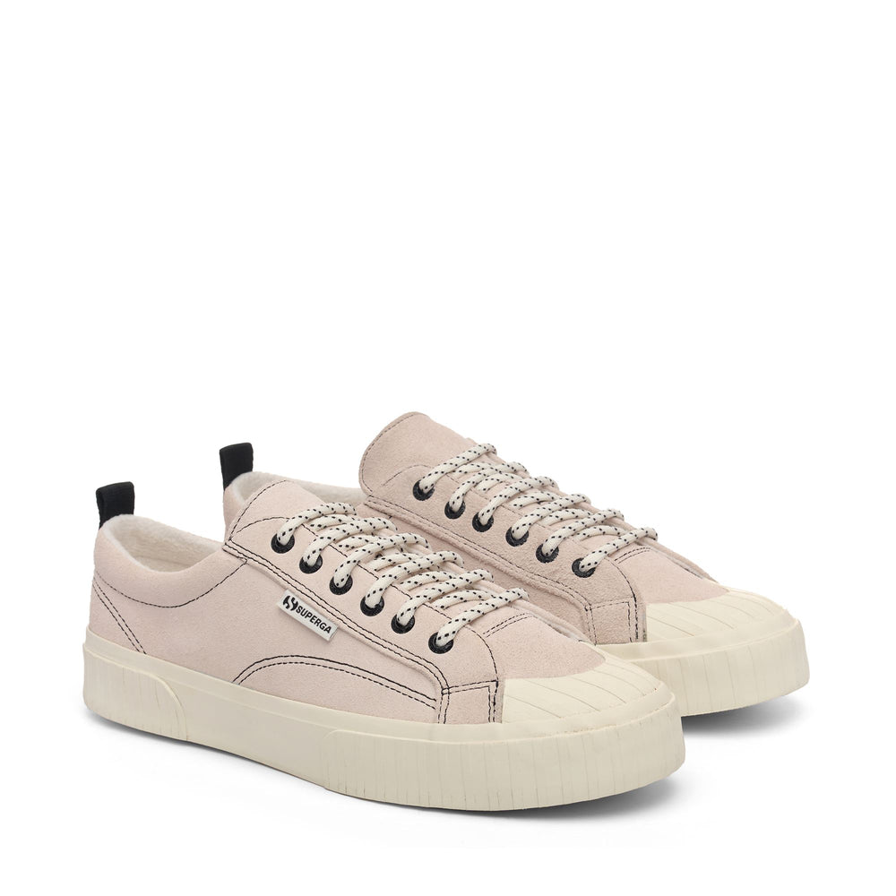 Weiße Unisex-Sneaker mit niedrigem Schnitt und Obermaterial aus Wildleder 02