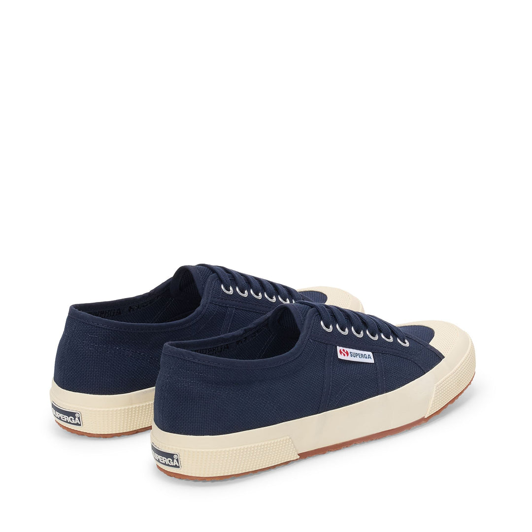 Baskets basses unisexes bleu marine avec tige en coton main