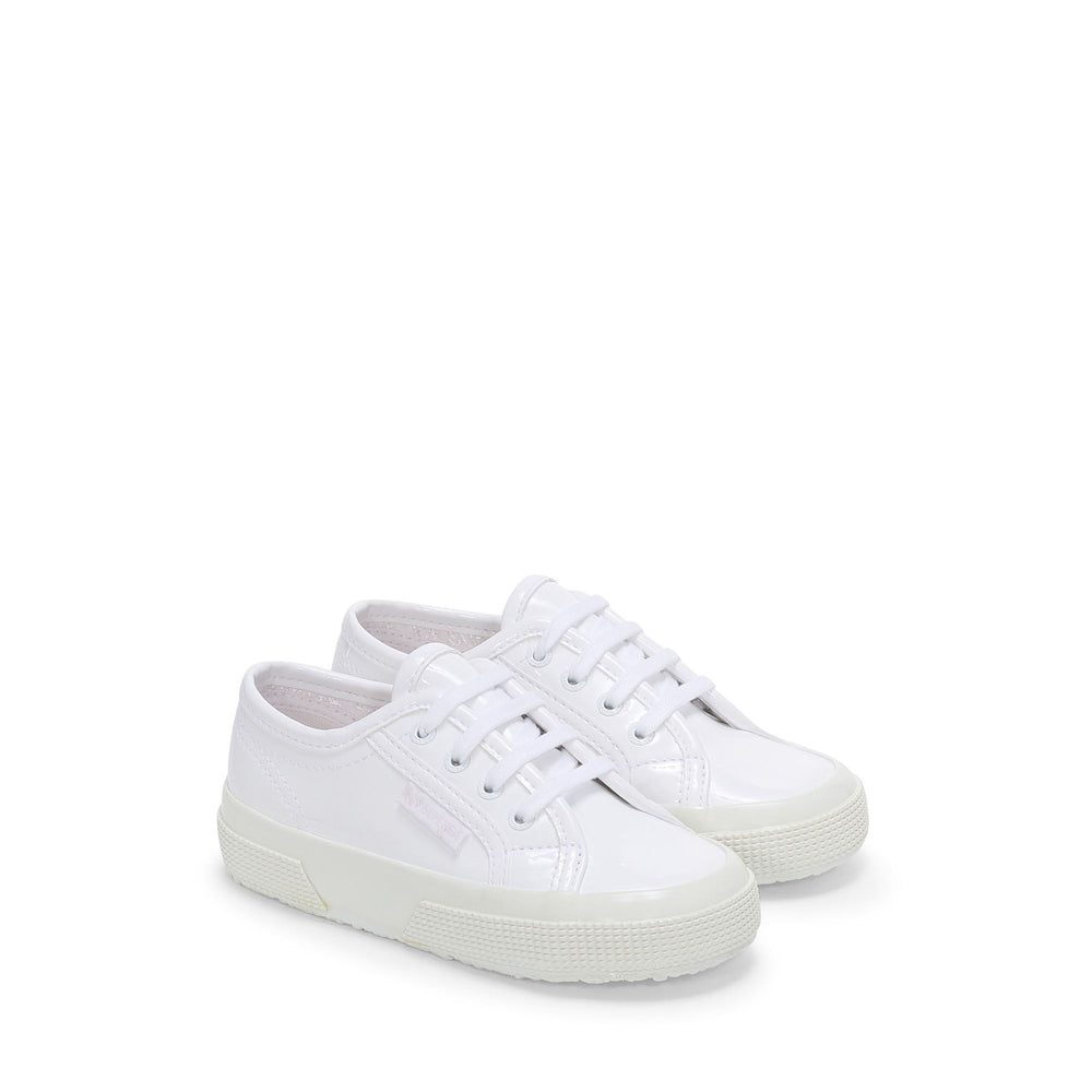 Weiße Low Cut Sneakers für Mädchen mit Obermaterial aus Baumwolle 02