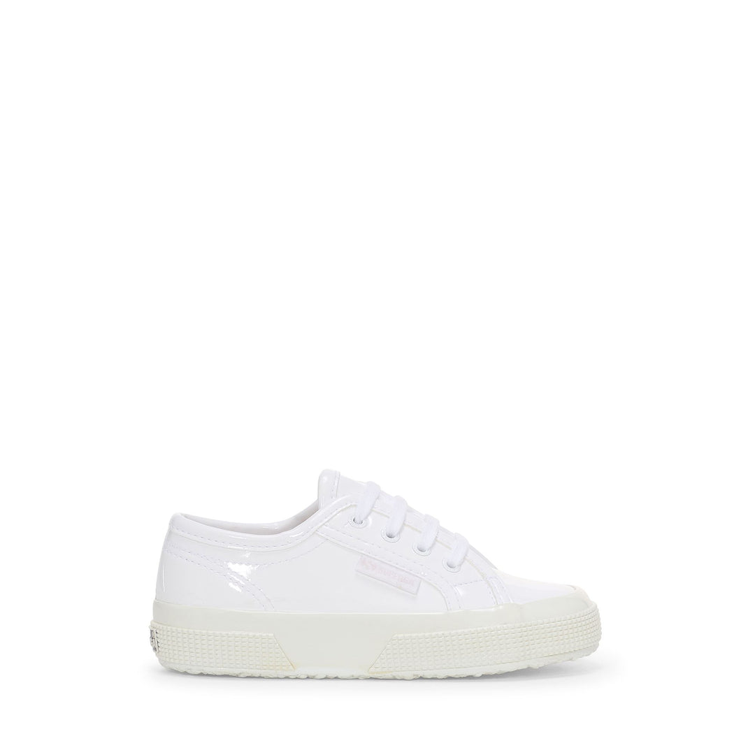 Weiße Low Cut Sneakers für Mädchen mit Obermaterial aus Baumwolle 01
