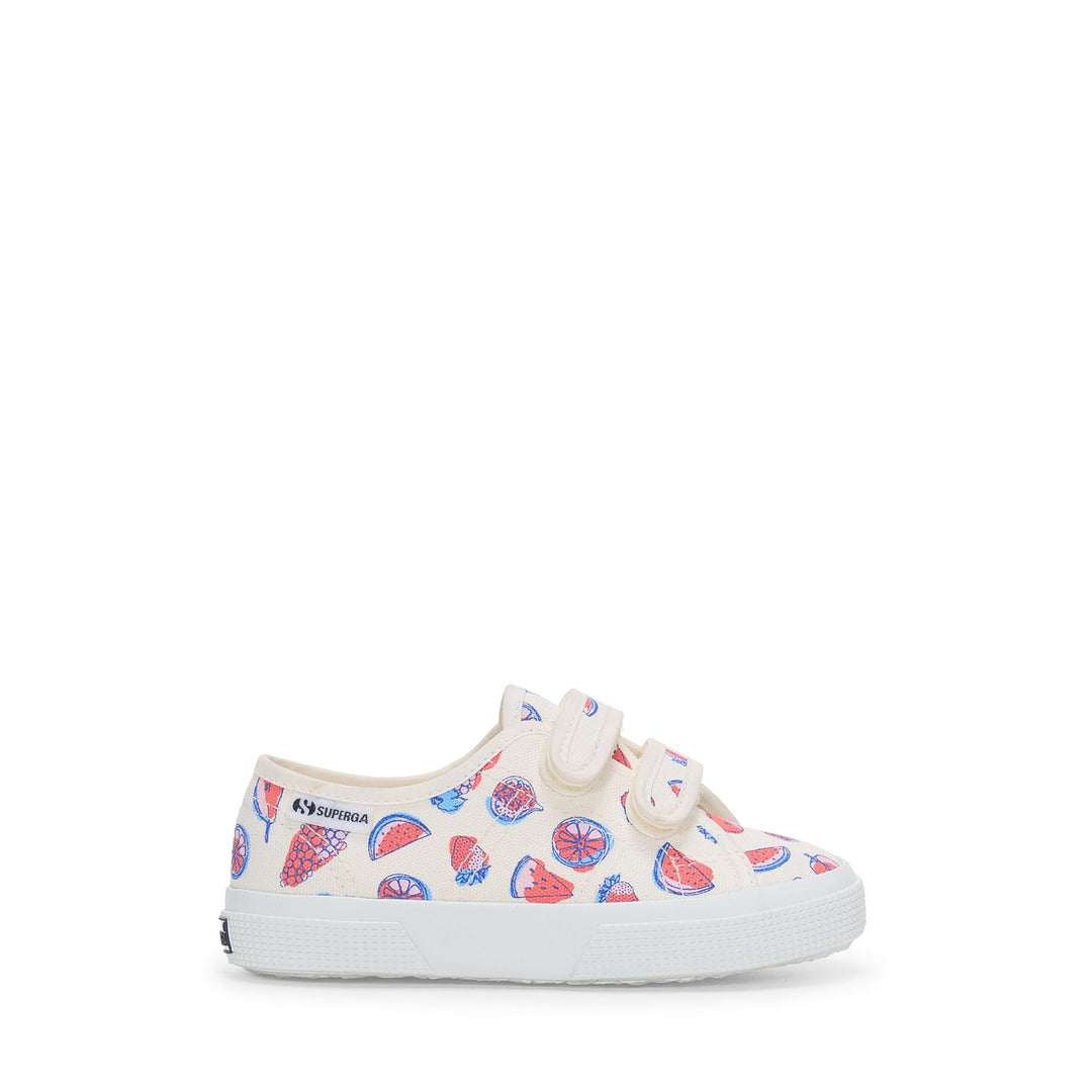 Weiße Low Cut Sneakers für Kinder mit Obermaterial aus Baumwolle 01