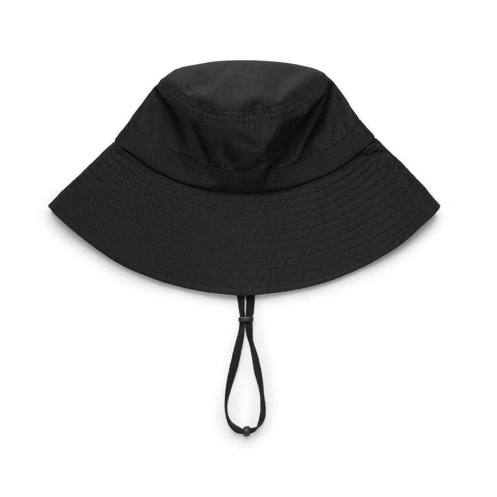 Schwarzer Unisex-Bucket-Hut aus wasserabweisendem Stoff 02