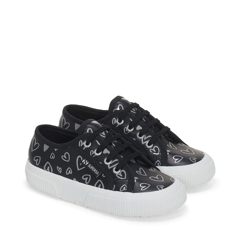 Schwarze Low Cut-Sneakers für Mädchen mit Obermaterial aus Baumwolle 02