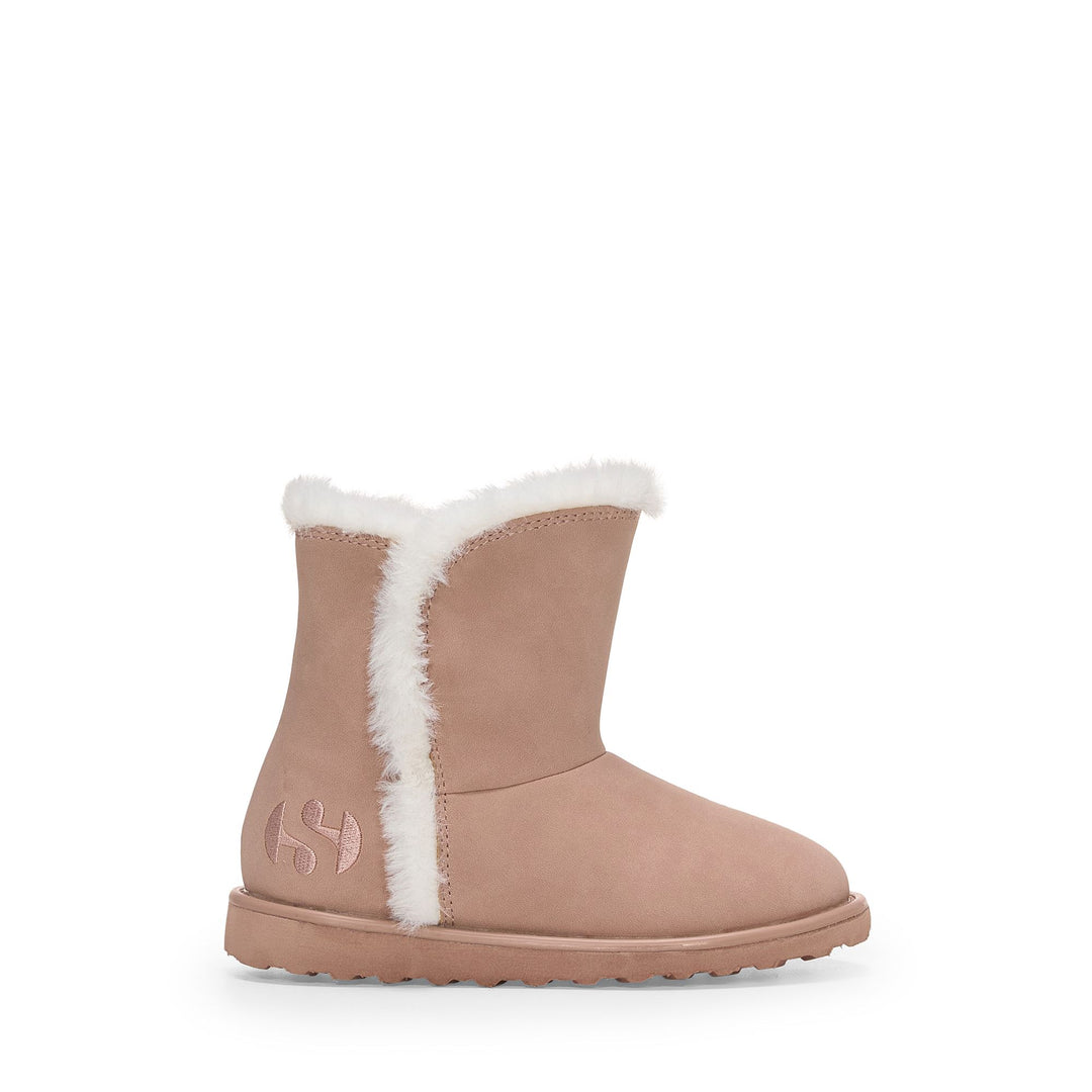Hohe Mädchenstiefel in Mandelrosa mit Obermaterial aus Synthetik 01