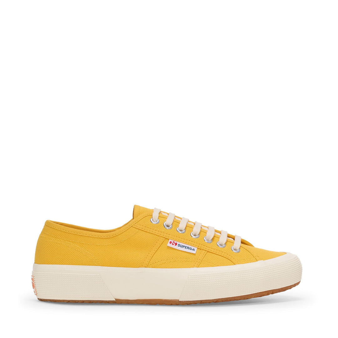 Gelbe Low Cut-Sneakers für Unisex mit Obermaterial aus Baumwolle 01