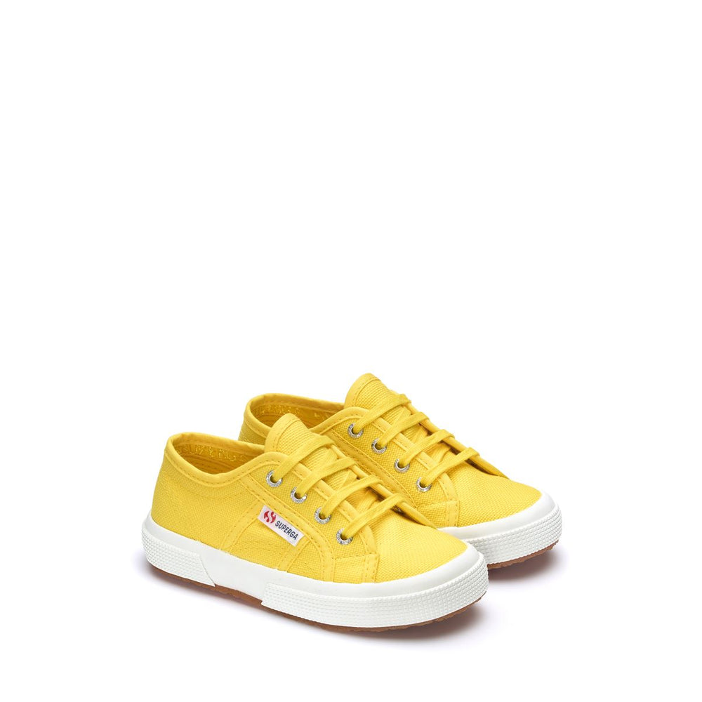 Gelbe Kinder-Sneaker mit Obermaterial aus Baumwolle 02