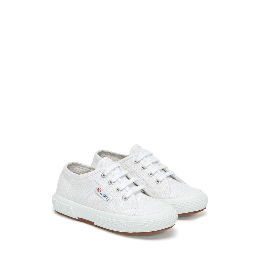 Klassische weiße Kinder-Sneaker mit Obermaterial aus Baumwolle 02