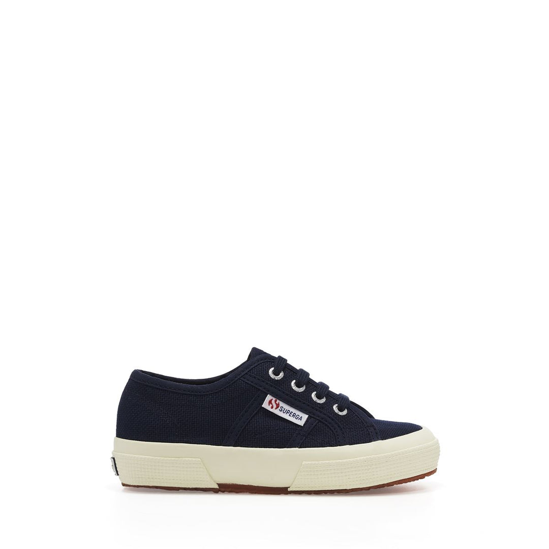 Klassische marineblaue Kinder-Sneaker mit Obermaterial aus Baumwolle 01