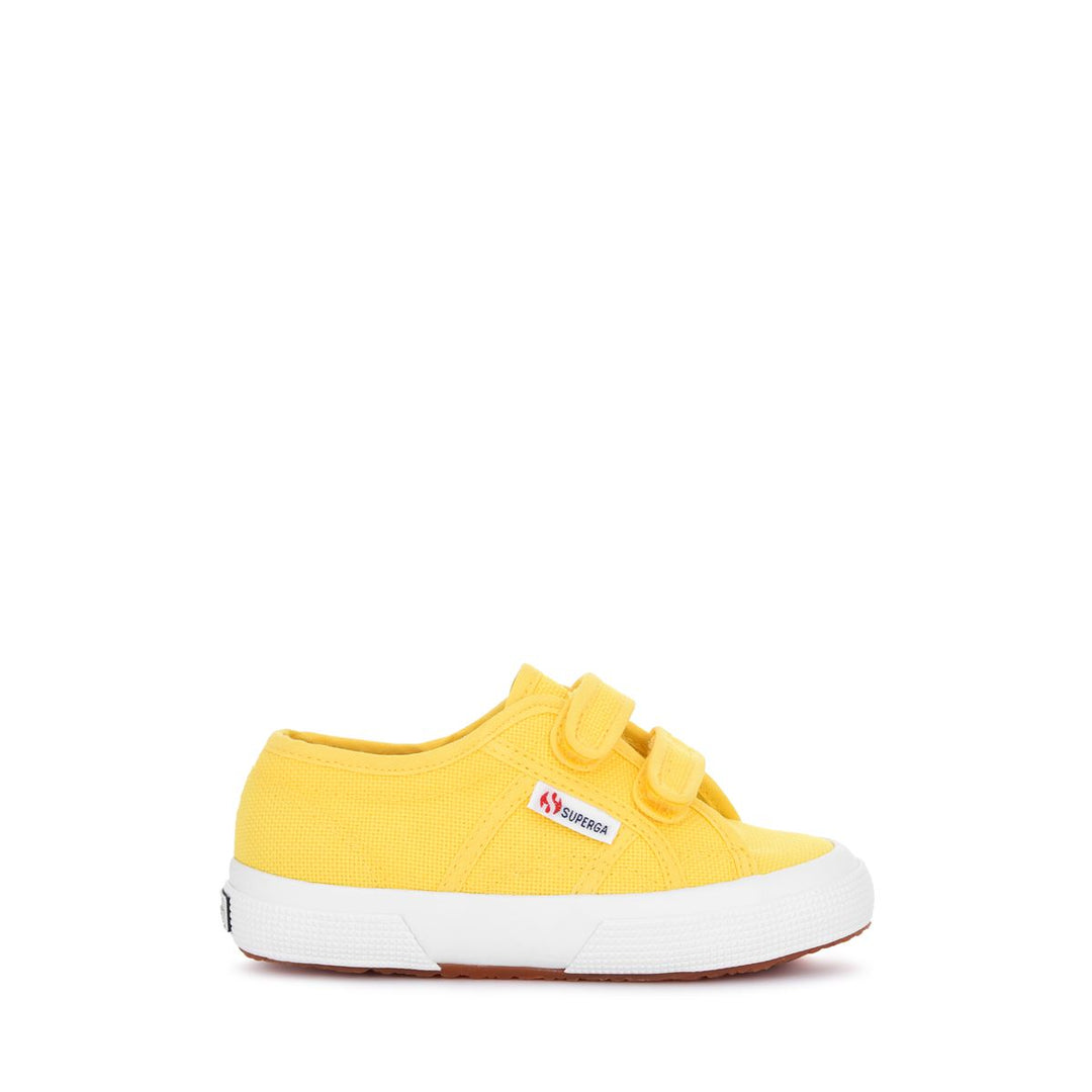 Klassische gelbe Kinder-Sneaker mit Obermaterial aus Baumwolle 01