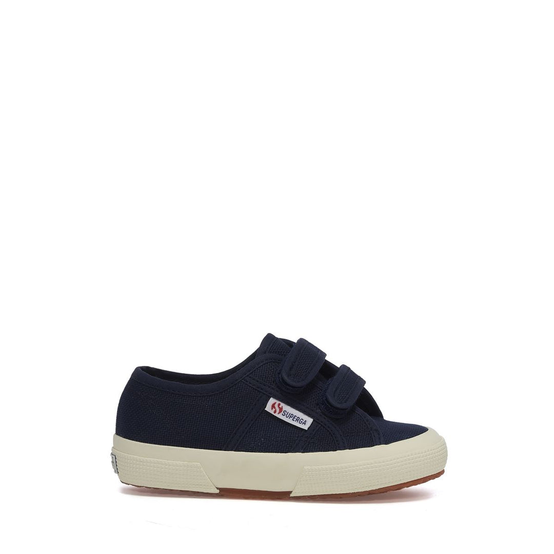 Klassische blaue Kinder-Sneaker mit Obermaterial aus Baumwolle 01