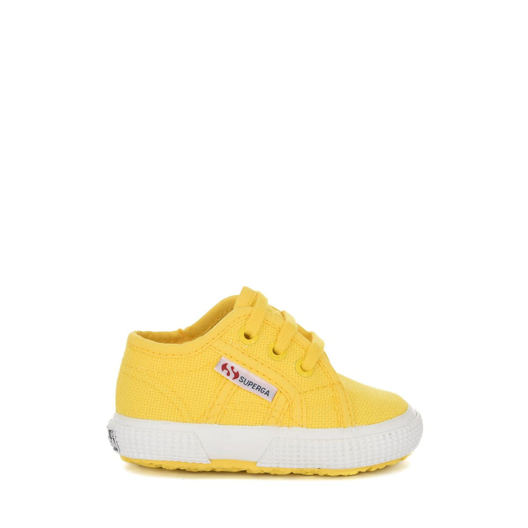 Klassische gelbe Kinder-Sneaker mit Obermaterial aus Baumwolle 01