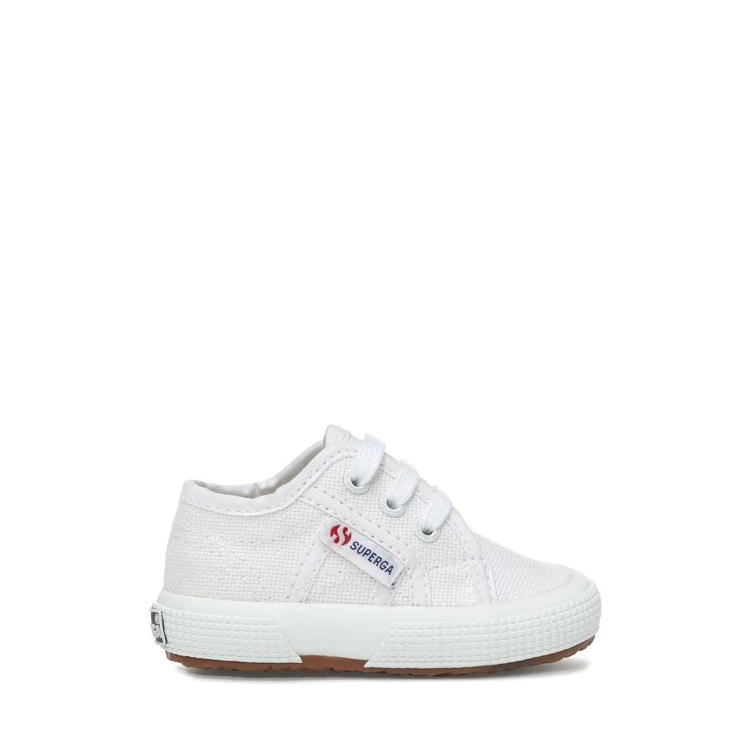 Klassische weiße Kinder-Sneaker mit Obermaterial aus Baumwolle 01