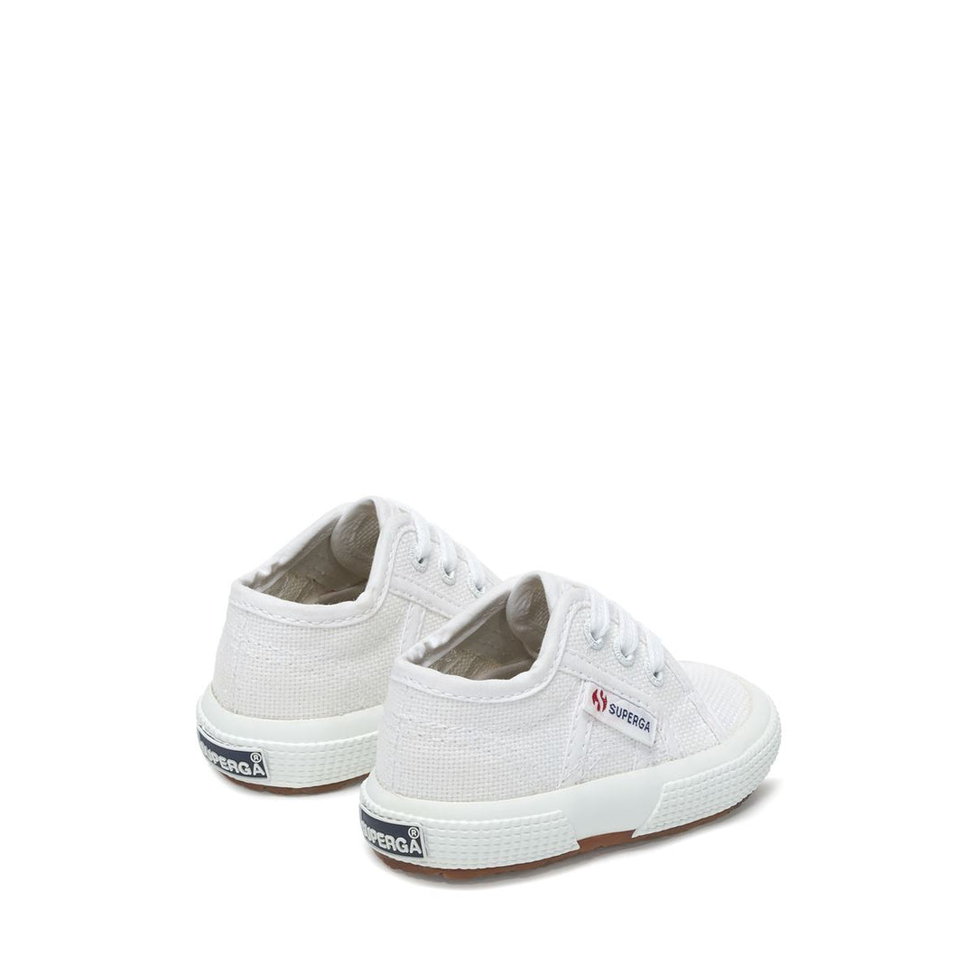 Klassische weiße Kinder-Sneaker mit Obermaterial aus Baumwolle main