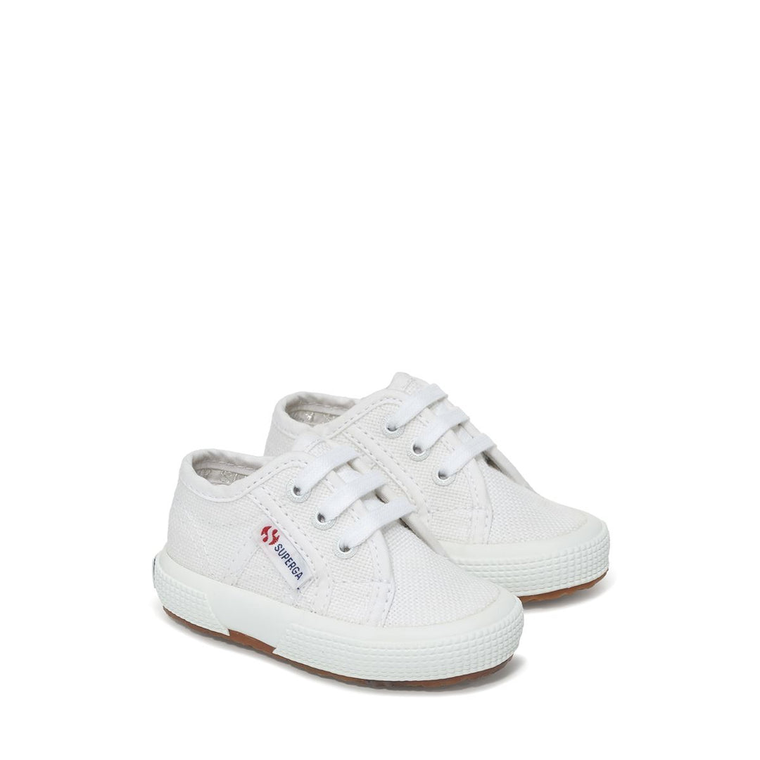 Klassische weiße Kinder-Sneaker mit Obermaterial aus Baumwolle main