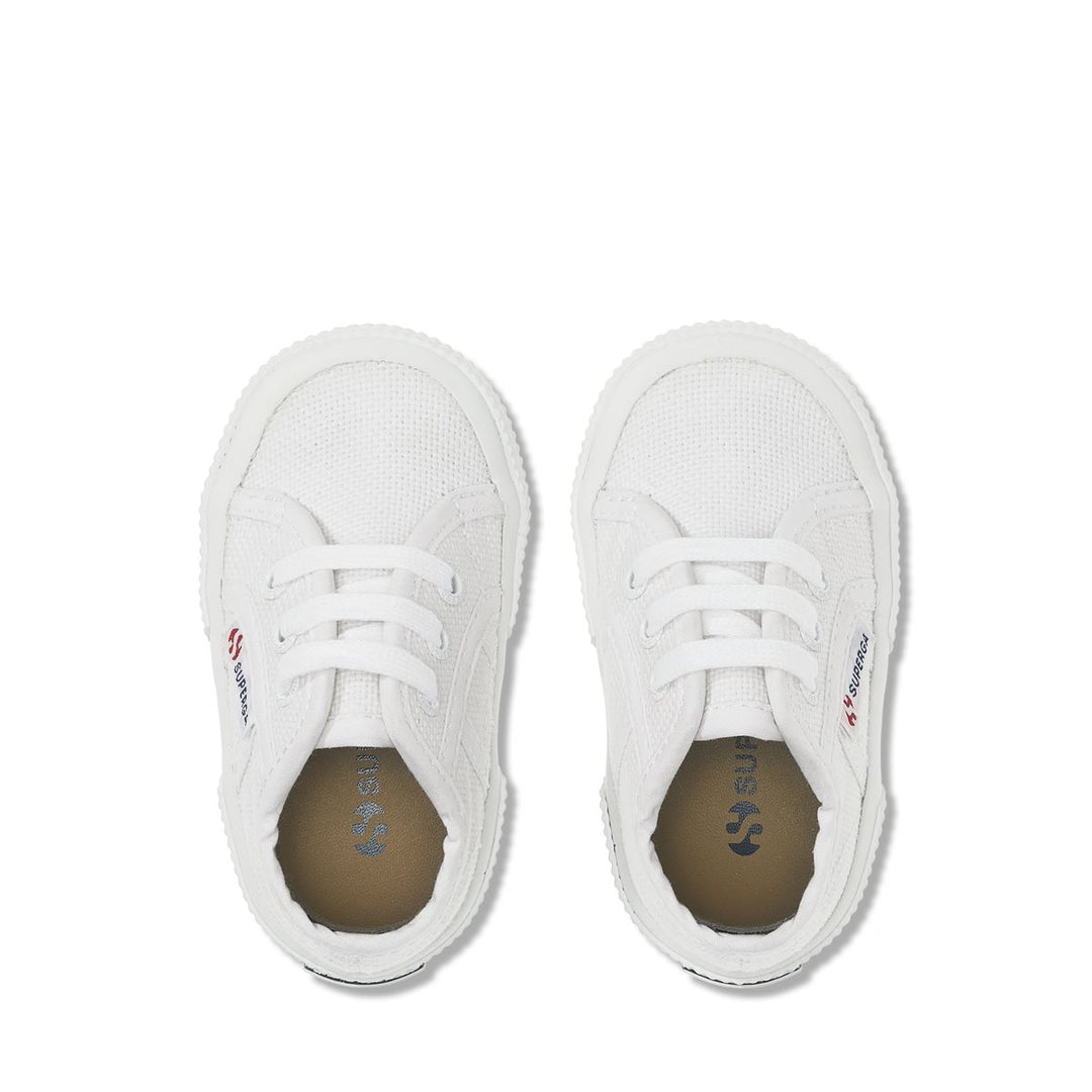 Klassische weiße Kinder-Sneaker mit Obermaterial aus Baumwolle main