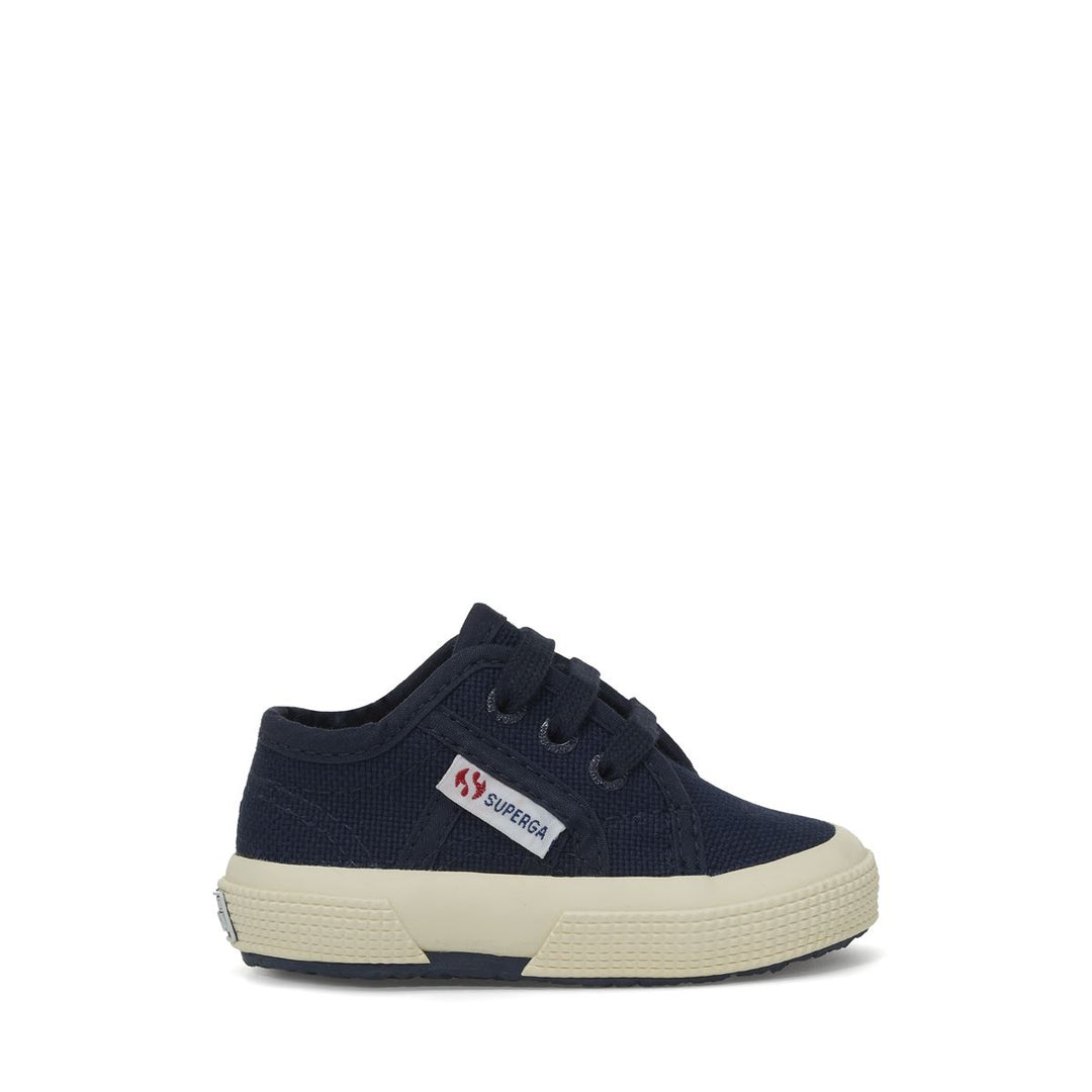 Klassische marineblaue Kinder-Sneaker mit Obermaterial aus Baumwolle 01