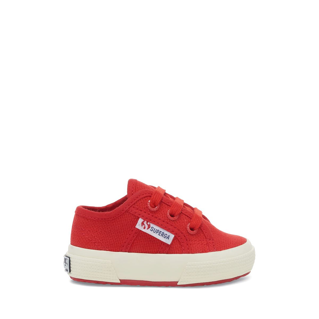 Klassische rote Kinder-Sneaker mit Obermaterial aus Baumwolle 01